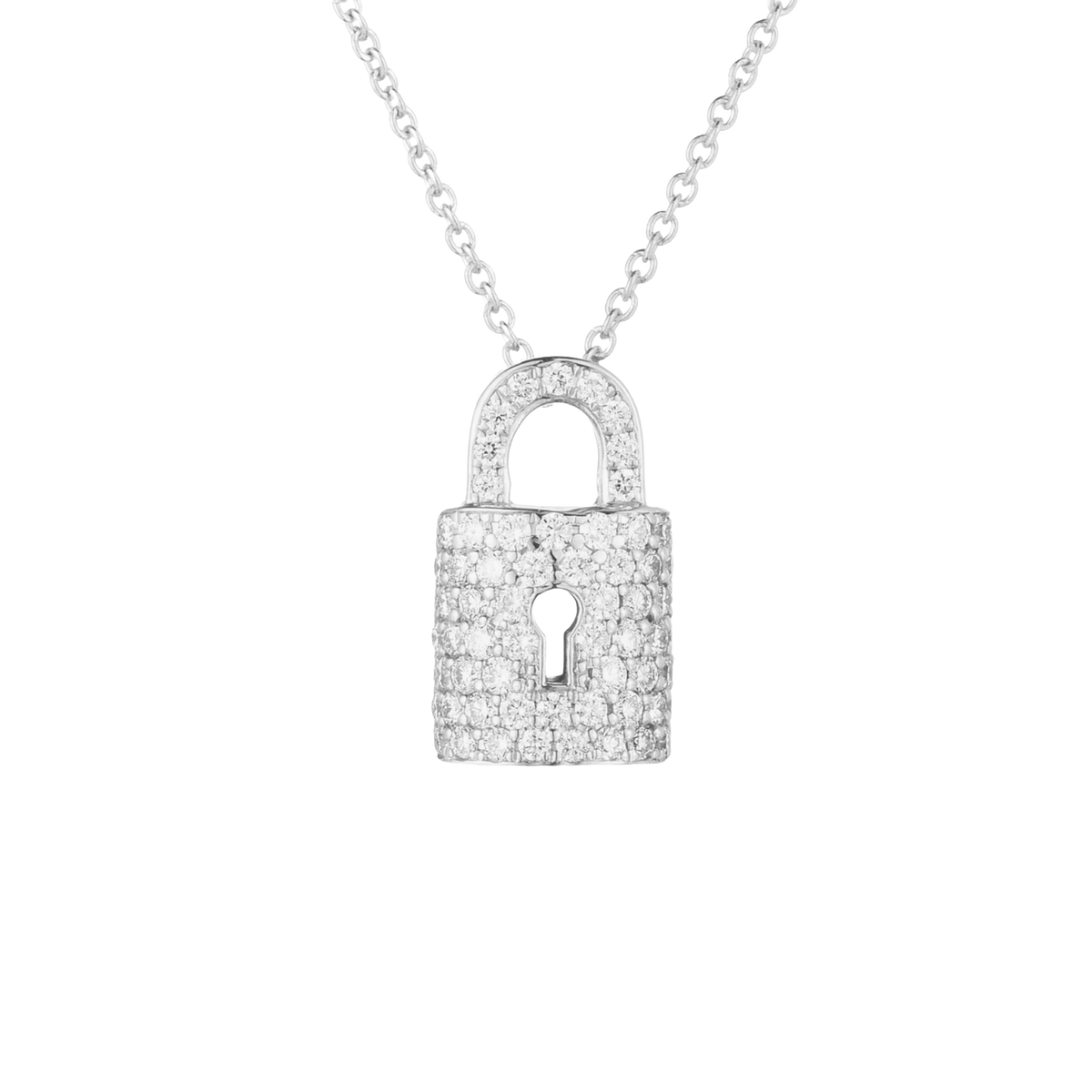 Roberto Coin 18K Gold Diamond Lock Necklace — photo 2 of 2
