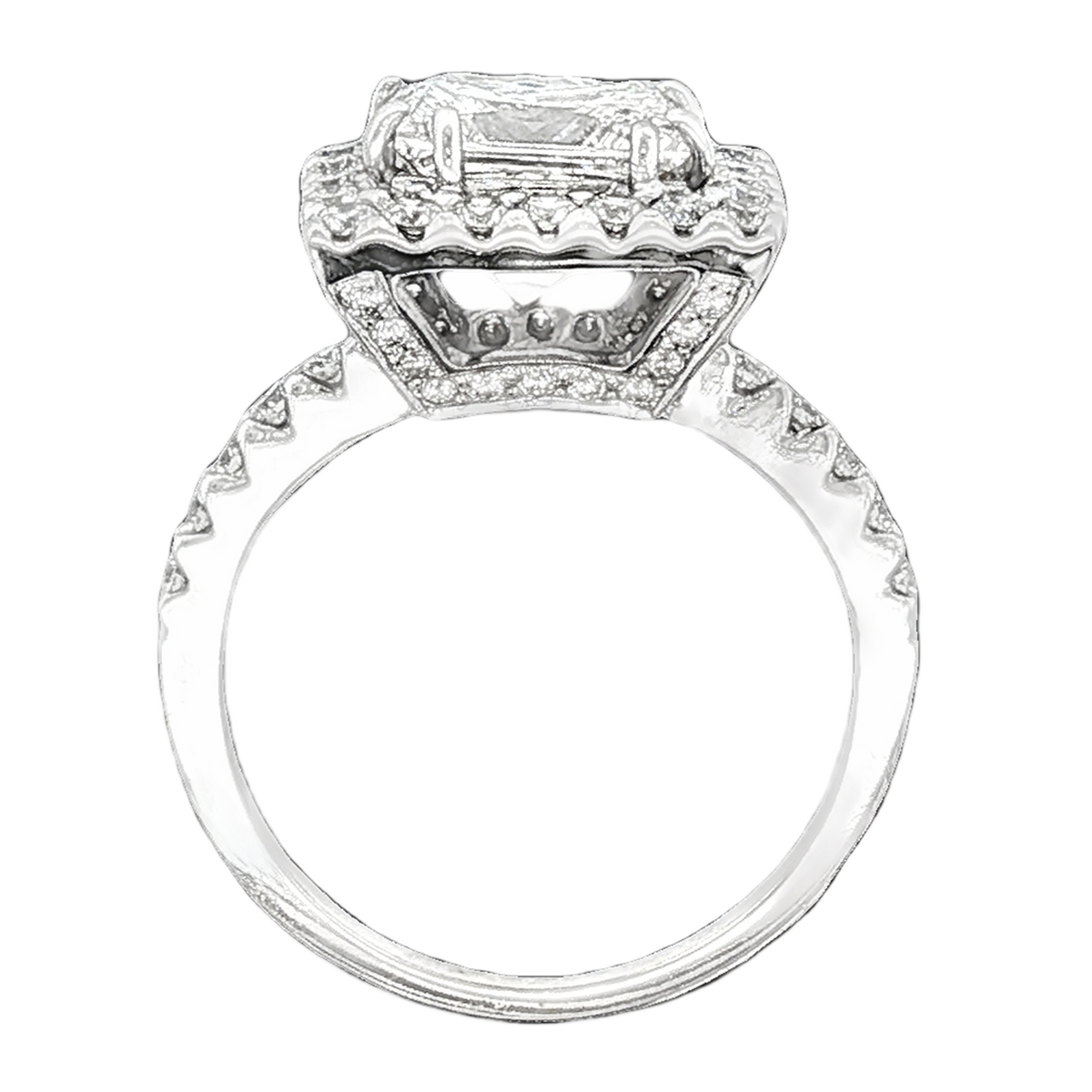 2.54ct Princess Halo Diamond Engagement Ring — photo 3 of 3
