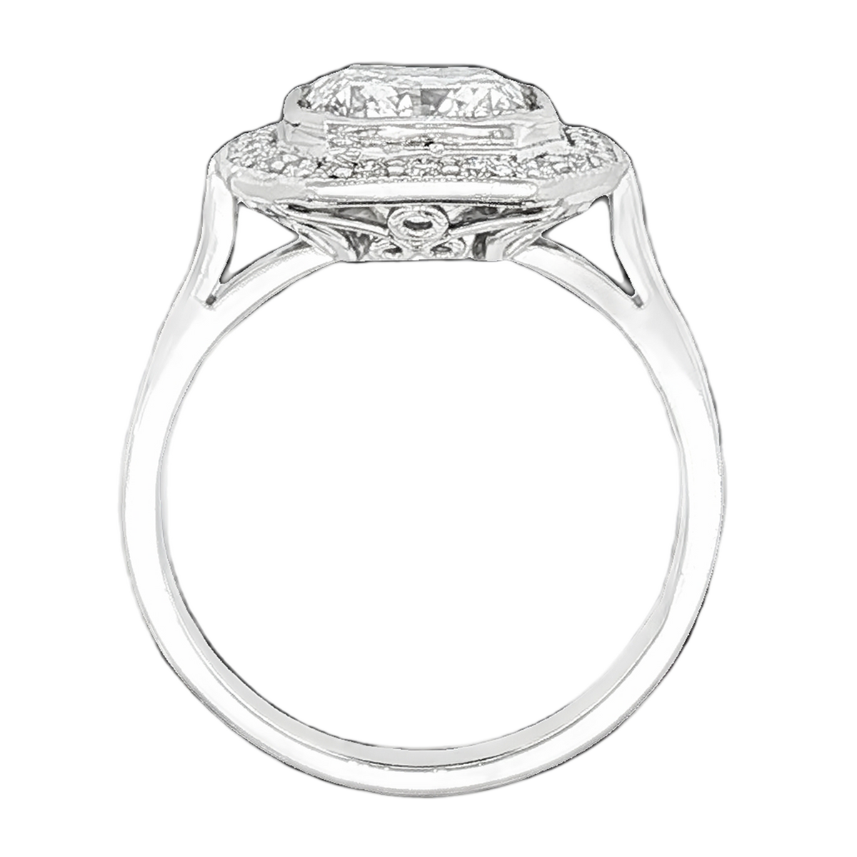 3.03ct Radiant Halo Diamond Engagement Ring — photo 3 of 3