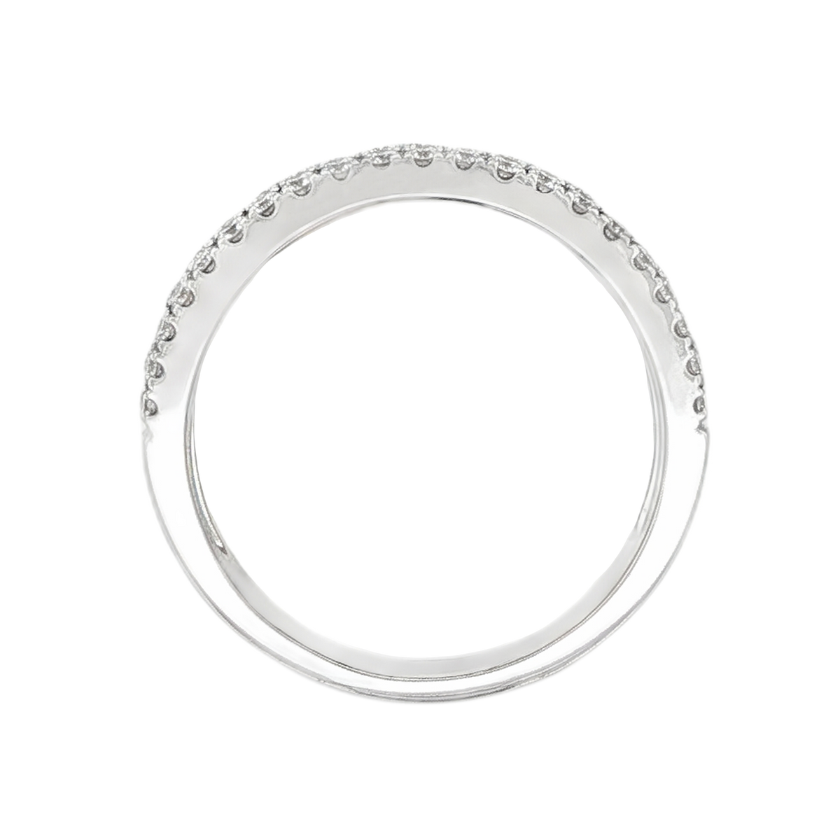 1.12ct Round Cut Pave Diamond Wedding Ring — photo 3 of 3