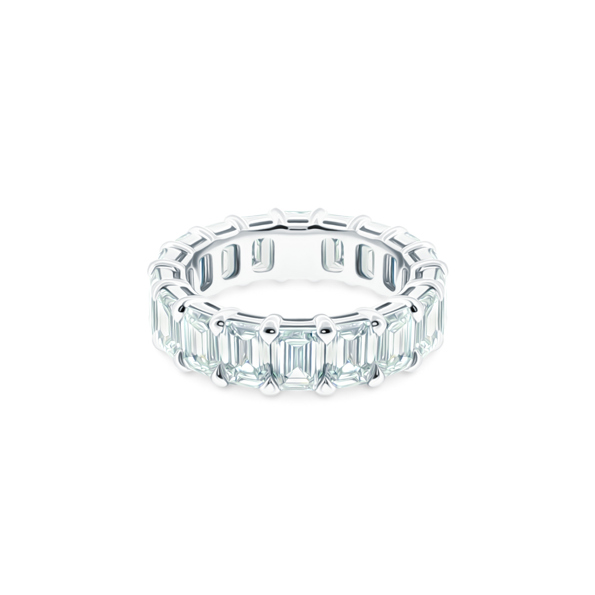 Platinum Emerald Cut Diamond Eternity Ring — photo 4 of 4
