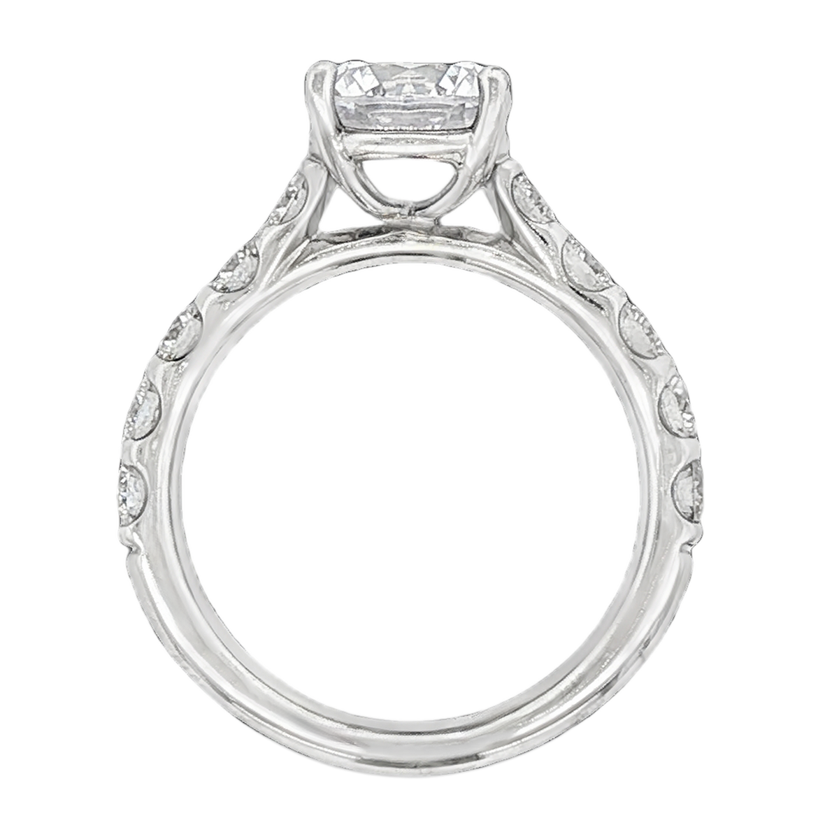 Precision Set Round Cut Diamond Engagement Ring — photo 3 of 3