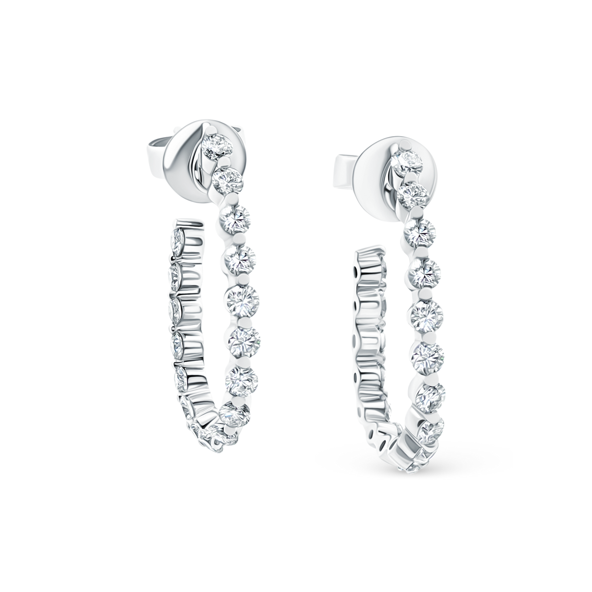 1.50ct 14k White Gold Diamond Hoops — photo 1 of 1