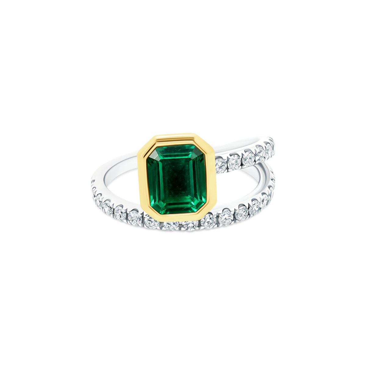 .44ct 18k Gold Diamond and Emerald Ring - SKU 200-1776
