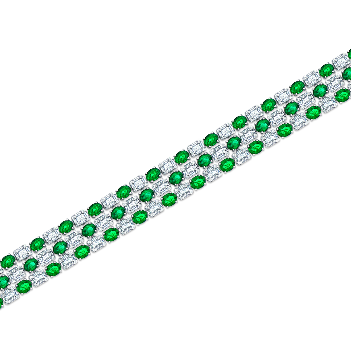 18k White Gold Emerald and Diamond Bracelet — photo 1 of 1