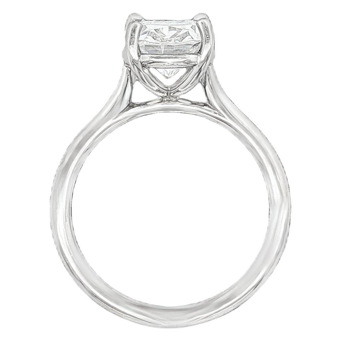 Precision Set Oval Solitaire Diamond Engagement Ring — photo 2 of 2