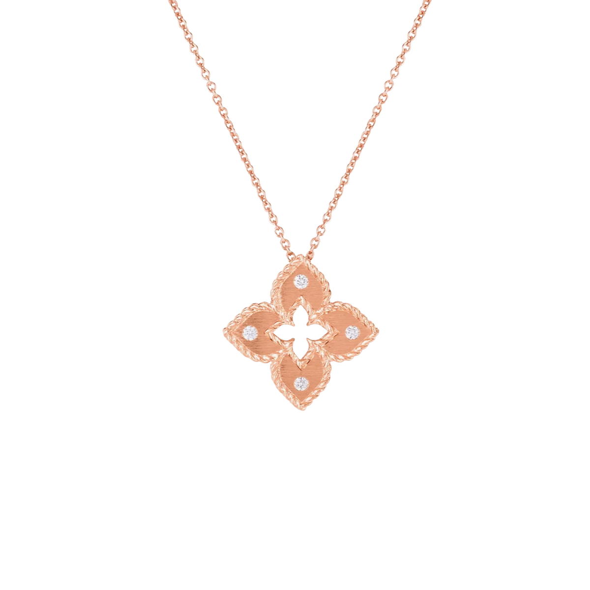 Roberto Coin Venetian Princess 18K Gold Diamond and Satin Flower Necklace — photo 3 of 3