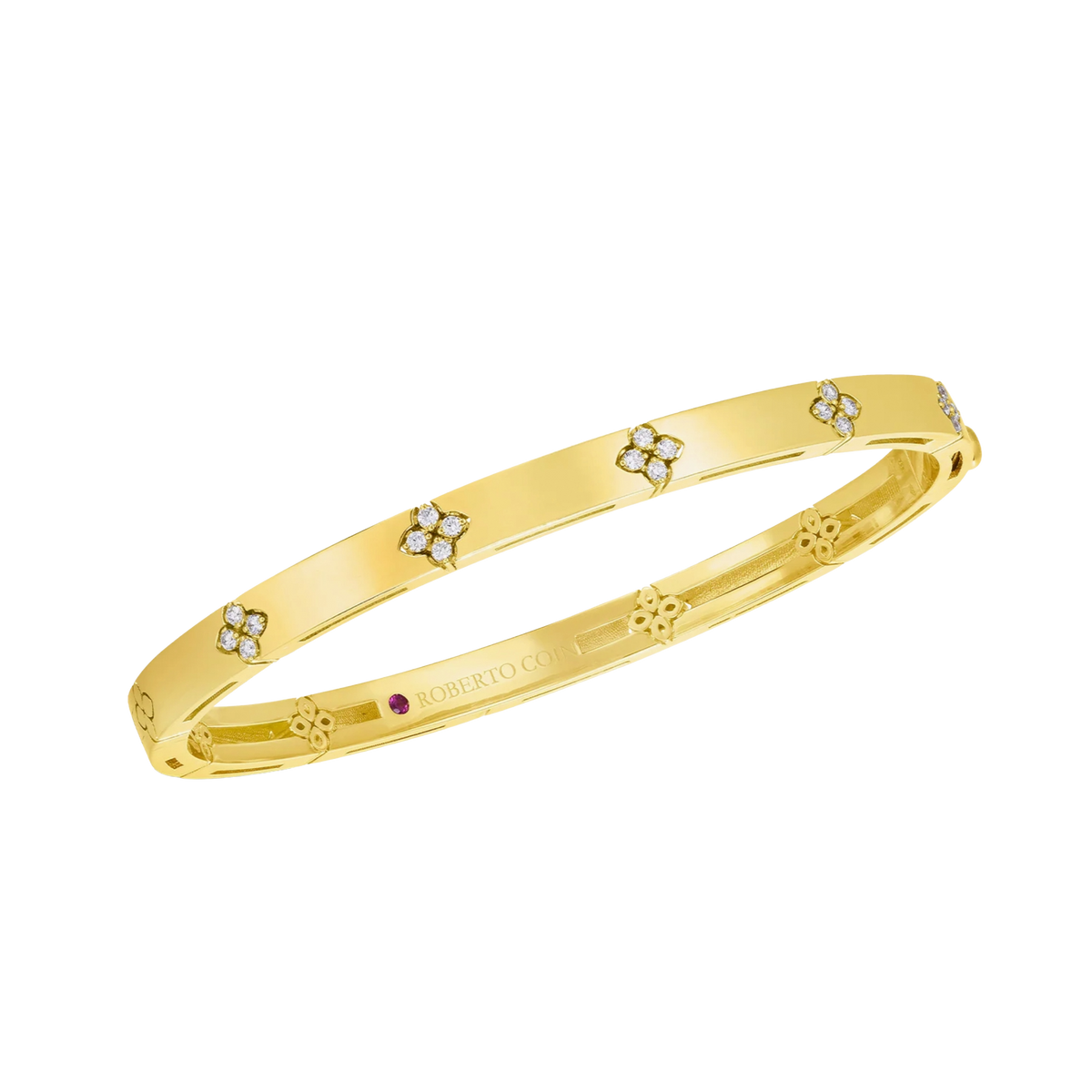 Roberto Coin Love in Verona 18K Gold Diamond Accent Bangle — photo 3 of 3