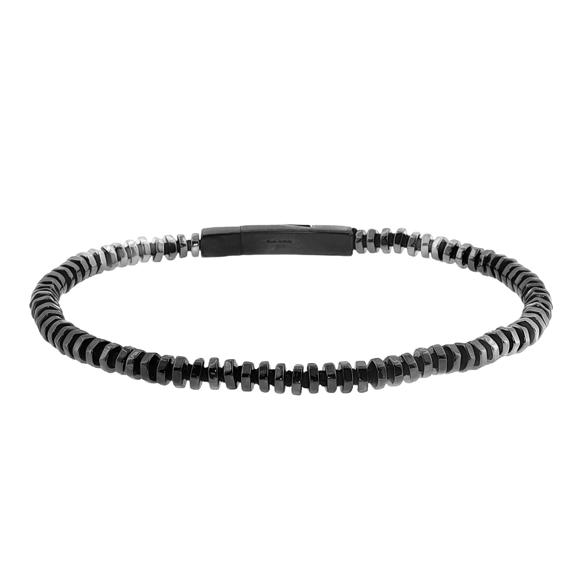 Tateossian Disc Expandable Bracelet In Sterling Silver and Black Ruthenium — photo 1 of 1