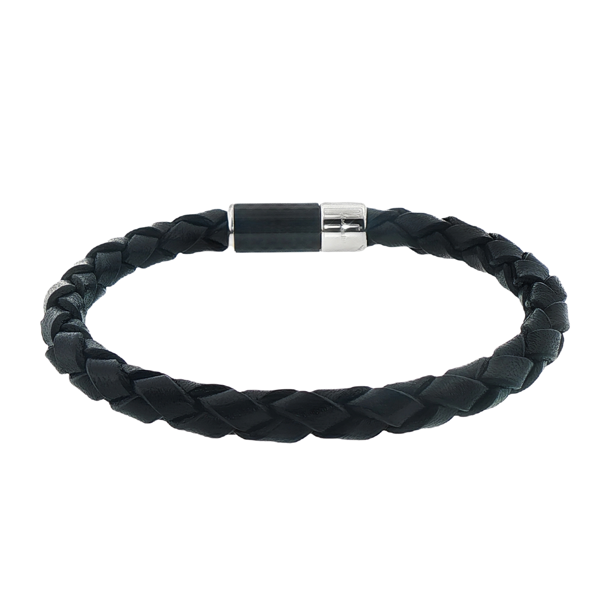 Tateossian Carbon Pop Bracelet With Black Leather and Carbon Fibre — photo 1 of 1