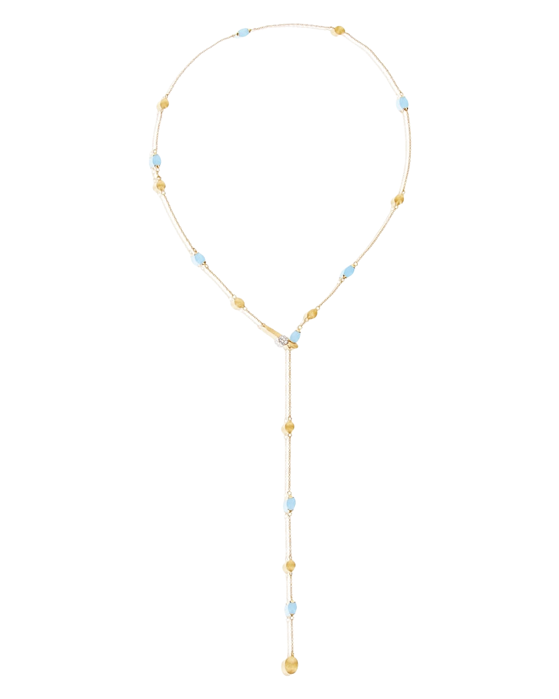 Nanis 18k Yellow Gold Diamond & Aquamarine Lariat — photo 3 of 3