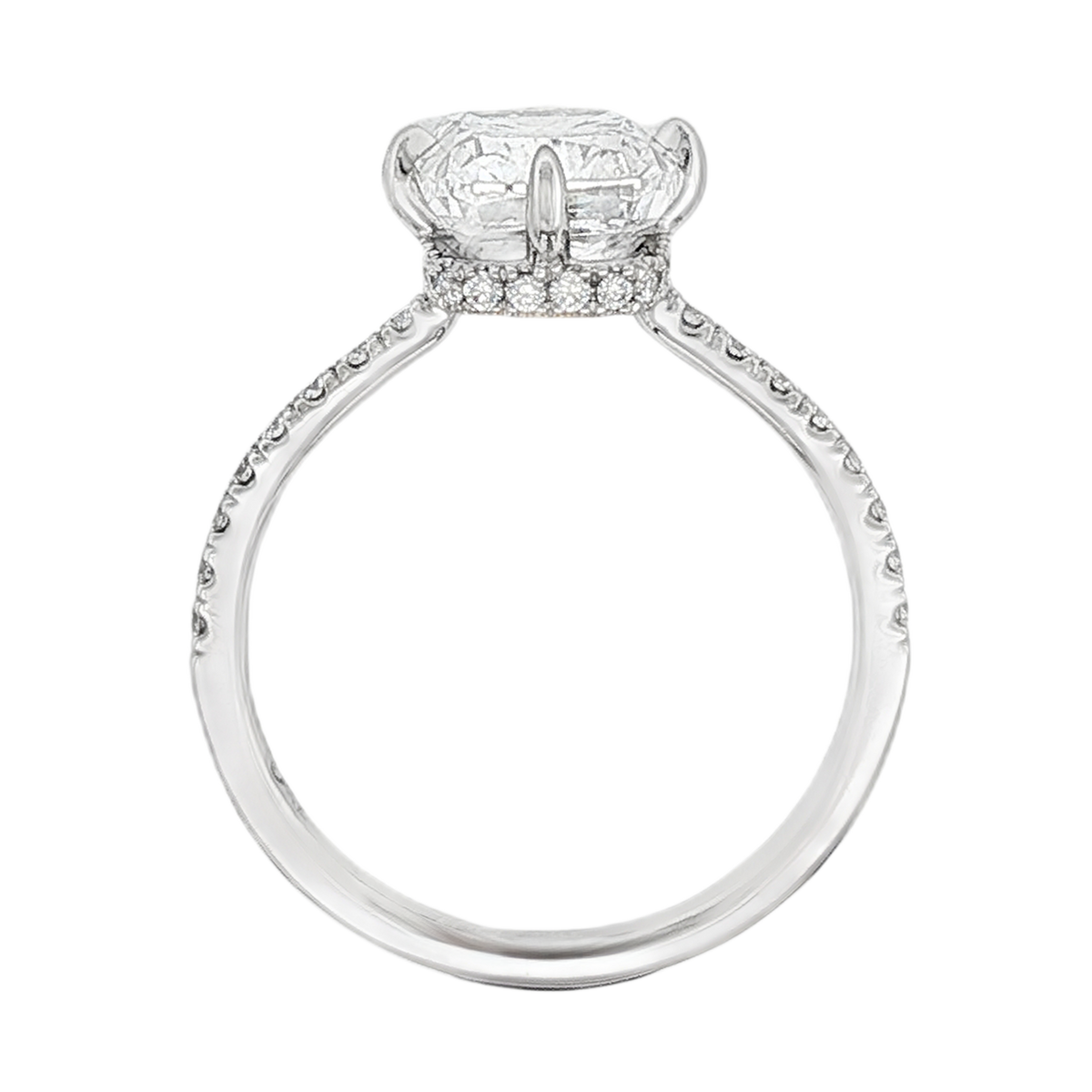 Martin Flyer Cushion Diamond Pave Engagement Ring — photo 3 of 3
