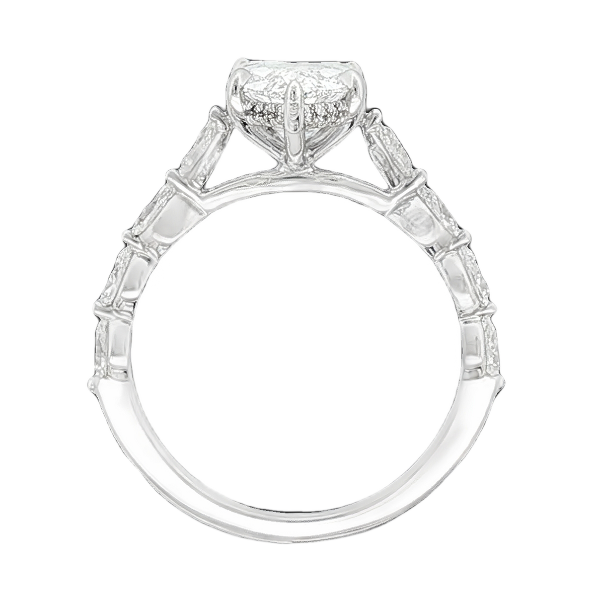 Martin Flyer Pear Diamond Shared Prong Engagement Ring — photo 3 of 3