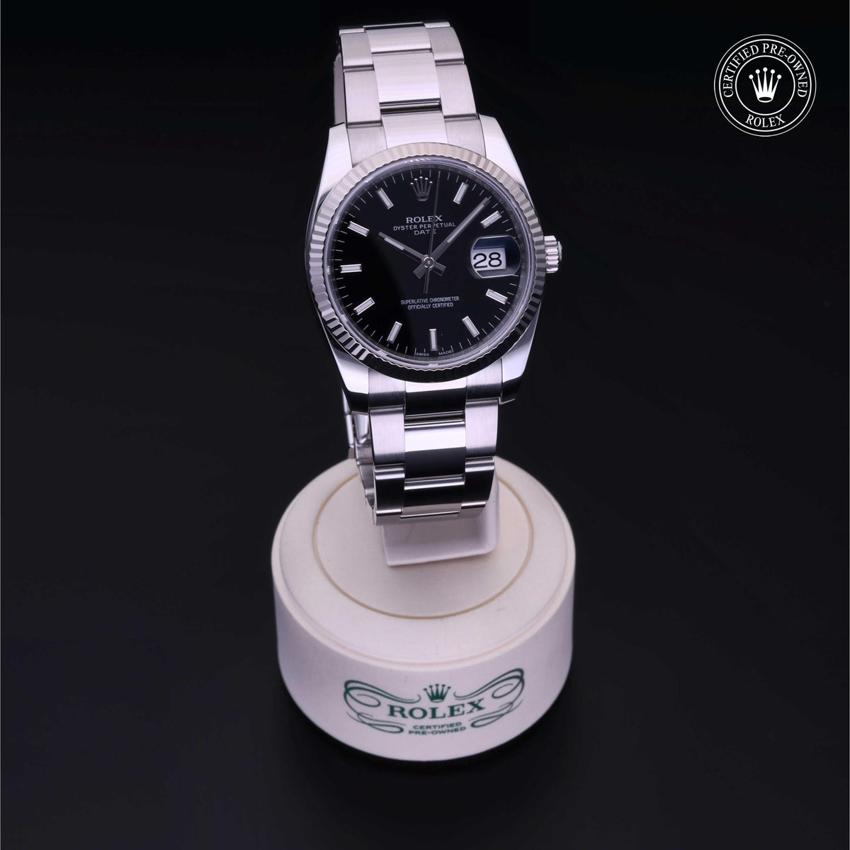 Rolex Certified Pre-Owned Date 34 M115234 in Oystersteel with black dial, image 41 of 41