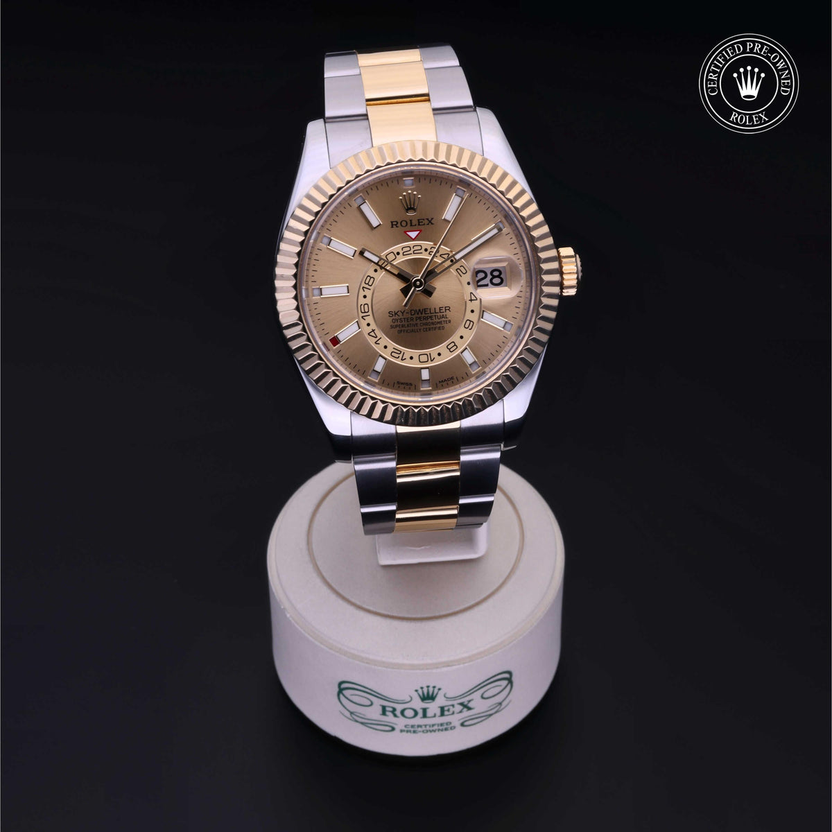 Rolex Certified Pre-Owned Sky-Dweller M326933 in Oystersteel and yellow gold with champagne dial, image 41 of 41