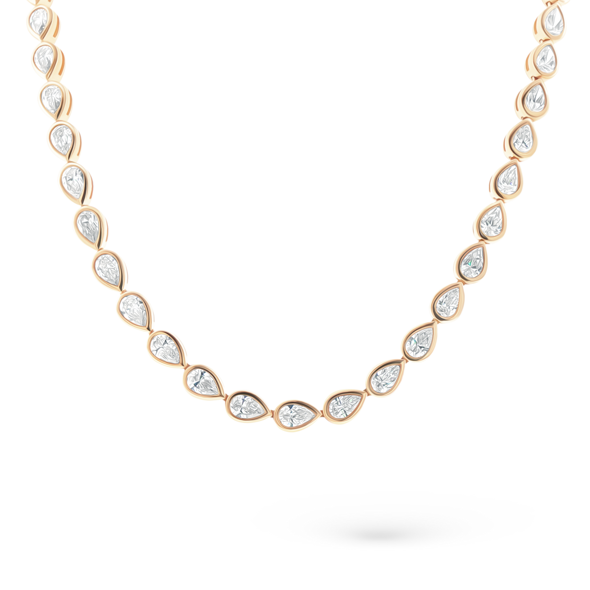 165-1897 10.80ct 18k Yellow Gold Diamond Riviera Necklace