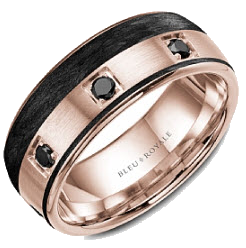 Crown Ring Bleu Royale Men's Band | 14K Gold | 8.5mm | RYL-019RBD85 — photo 1 of 1