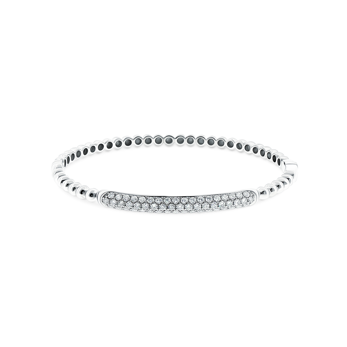 170-4224 1.06ct 18k White Gold Diamond Bar Bangle