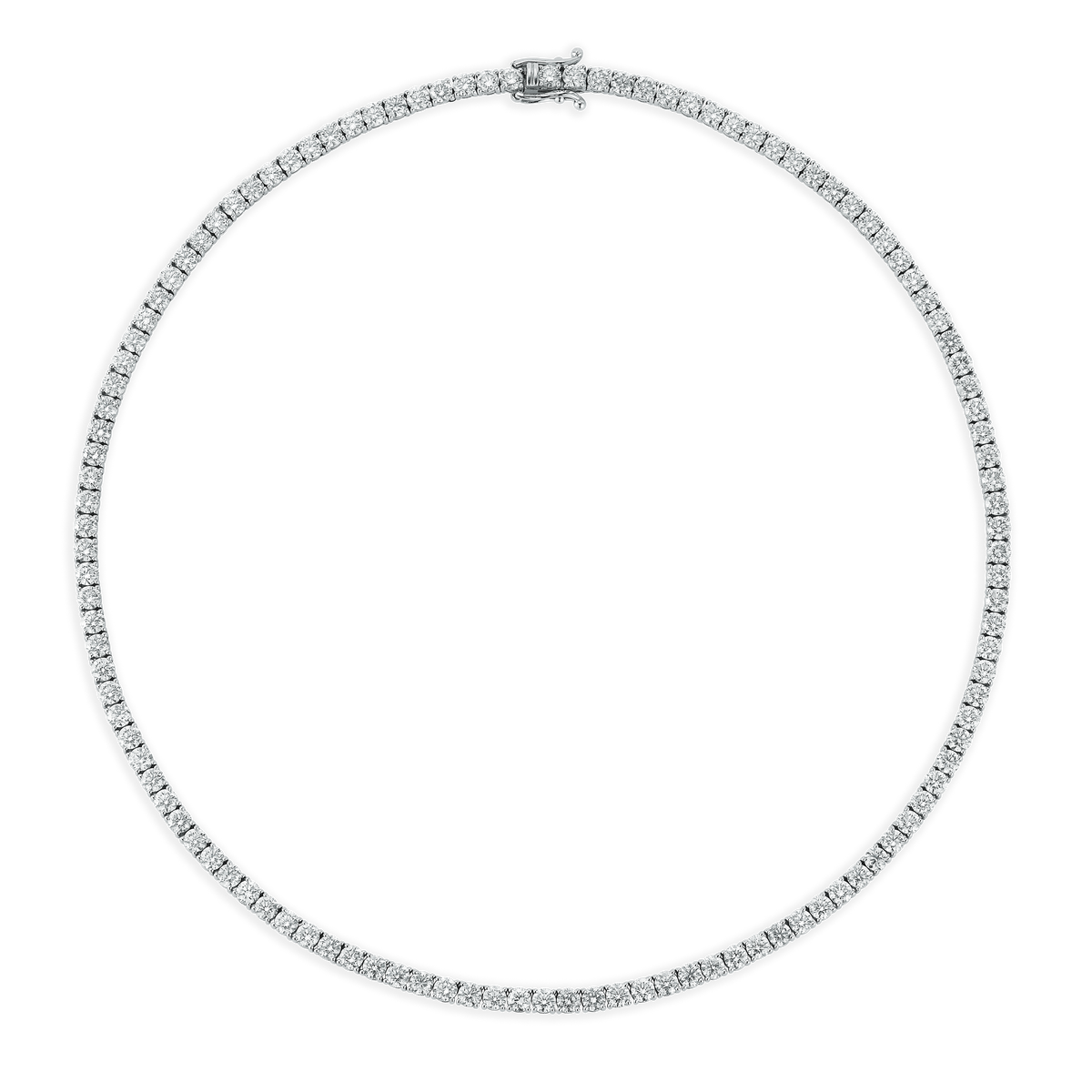 17.00ct 14k White Gold Diamond Tennis Necklace 165-1781
