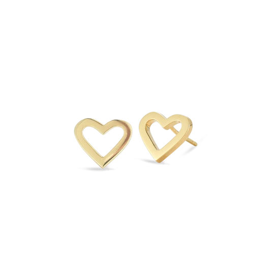 Roberto Coin 18K Yellow Gold Heart Outline Stud Earrings — photo 1 of 1