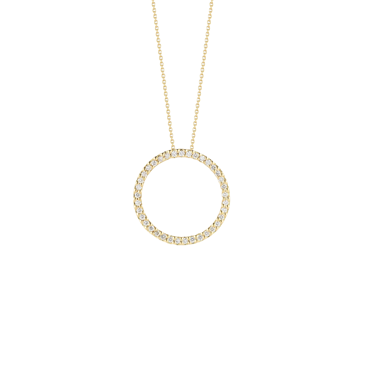 Roberto Coin 18K Gold Tiny Treasures Medium Diamond Circle Necklace — photo 2 of 2