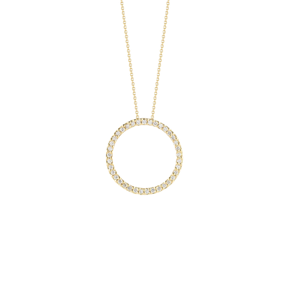 Roberto Coin 18K Gold Tiny Treasures Medium Diamond Circle Necklace — photo 2 of 2