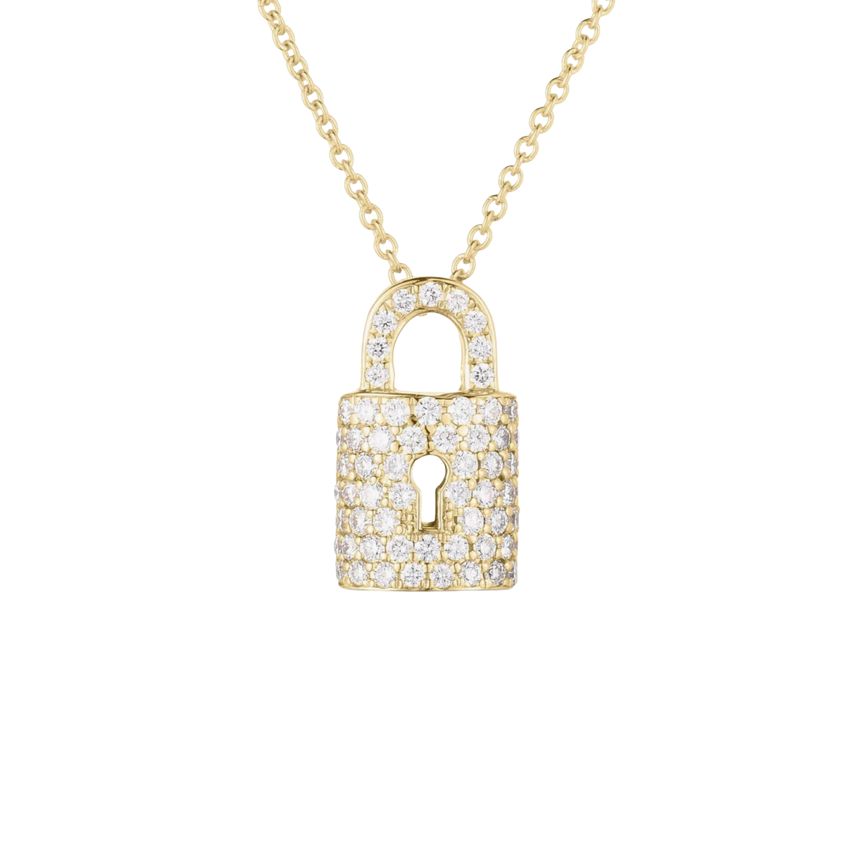 Roberto Coin 18K Gold Diamond Lock Necklace — photo 1 of 2