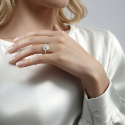 1.30ct Cushion Halo Diamond Engagement Ring — photo 2 of 3
