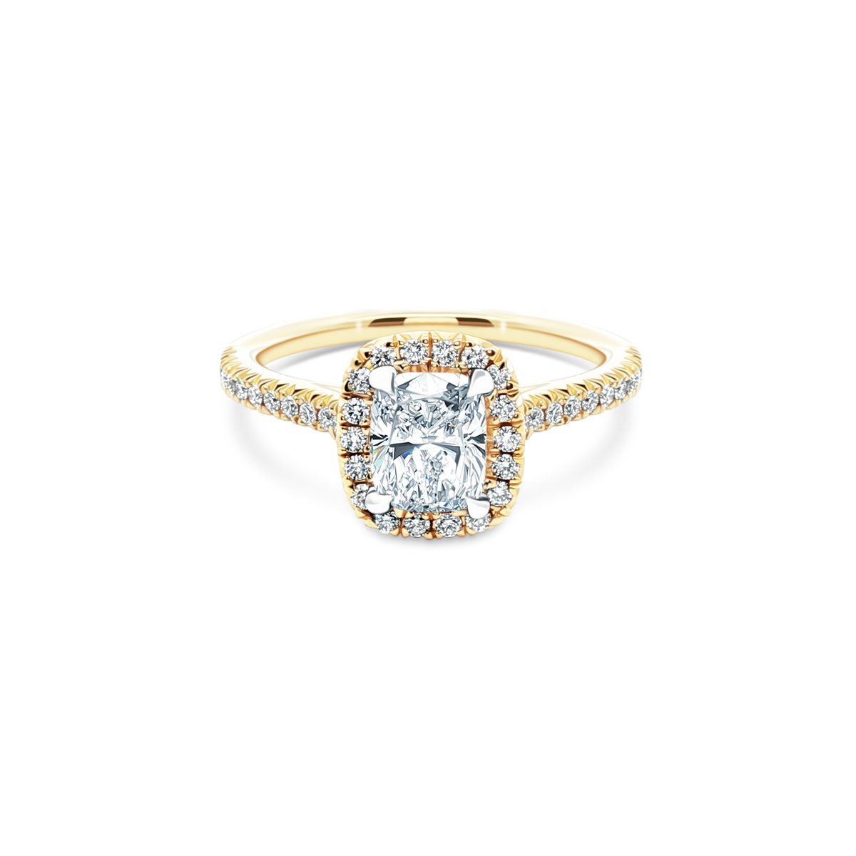 1.12ct Cushion Halo Diamond Engagement Ring — photo 1 of 3