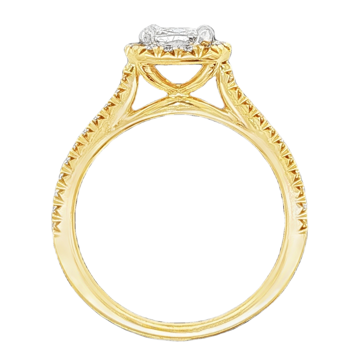 1.12ct Cushion Halo Diamond Engagement Ring — photo 3 of 3