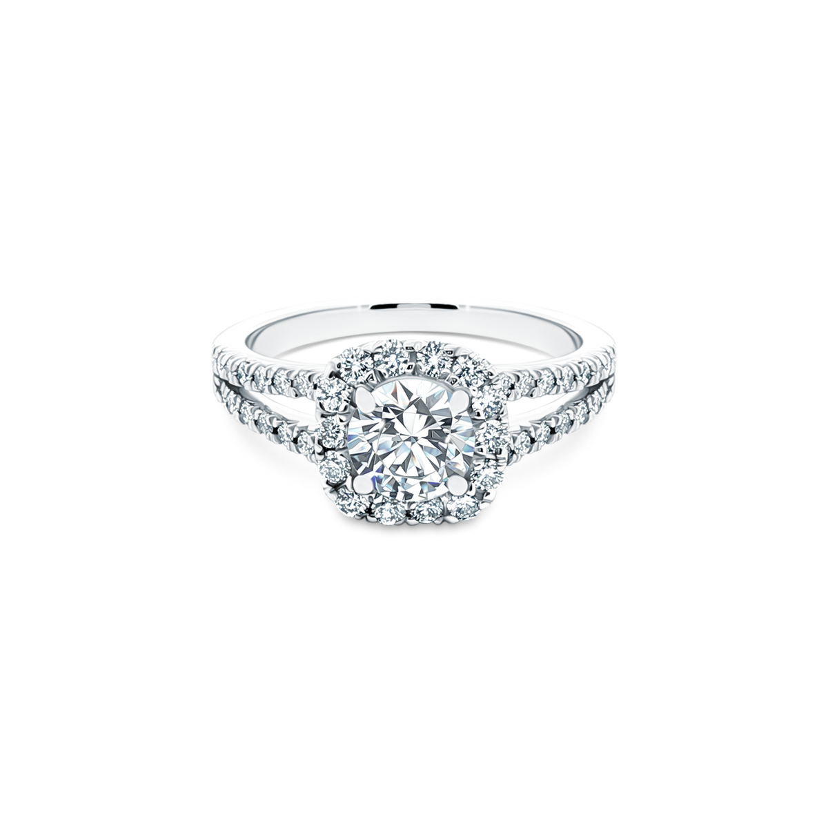 1.21ct Cushion Halo Diamond Engagement Ring — photo 1 of 3