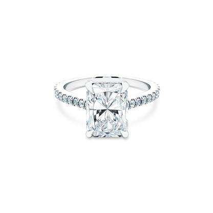 2.87ct Radiant Cut Diamond Pave Engagement Ring — photo 1 of 3