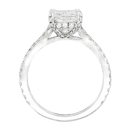 2.87ct Radiant Cut Diamond Pave Engagement Ring — photo 3 of 3