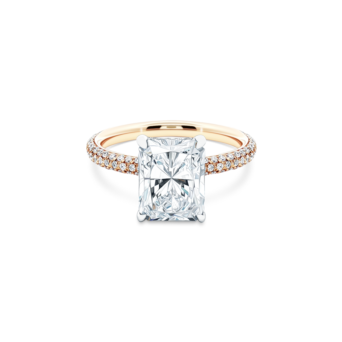 2.51ct Radiant Cut Diamond Pave Engagement Ring — photo 1 of 3