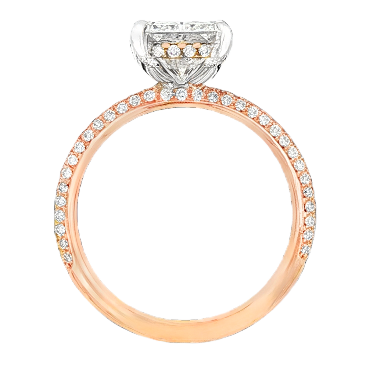 2.51ct Radiant Cut Diamond Pave Engagement Ring — photo 3 of 3