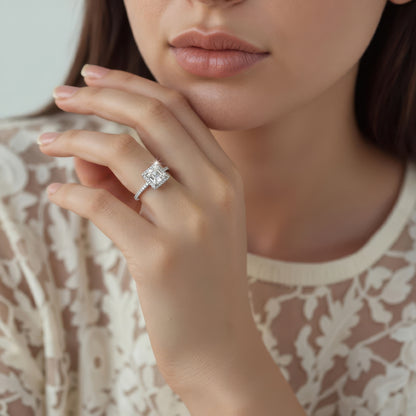 1.82ct Asscher Halo Diamond Engagement Ring — photo 2 of 3