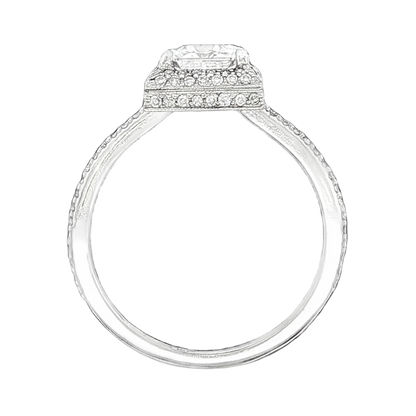 1.82ct Asscher Halo Diamond Engagement Ring — photo 3 of 3