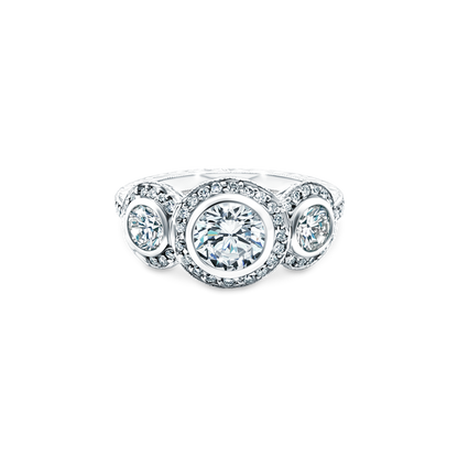 2.03ct Three Stone Round Brilliant Cut Diamond Engagement Ring — photo 1 of 3