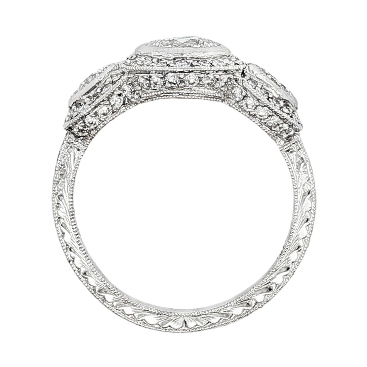 2.03ct Three Stone Round Brilliant Cut Diamond Engagement Ring — photo 3 of 3