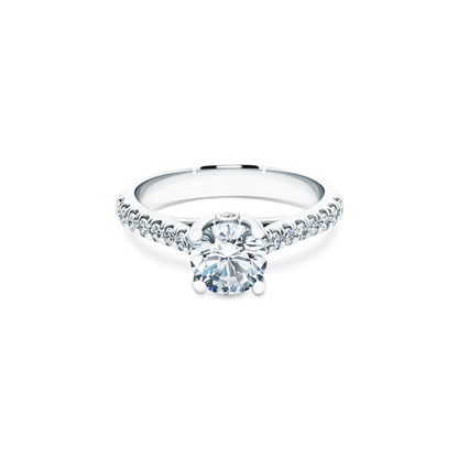 1.10ct Round Cut Diamond Pave Engagement Ring — photo 1 of 3
