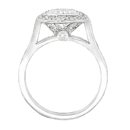 1.76ct Cushion Halo Diamond Engagement Ring — photo 3 of 3