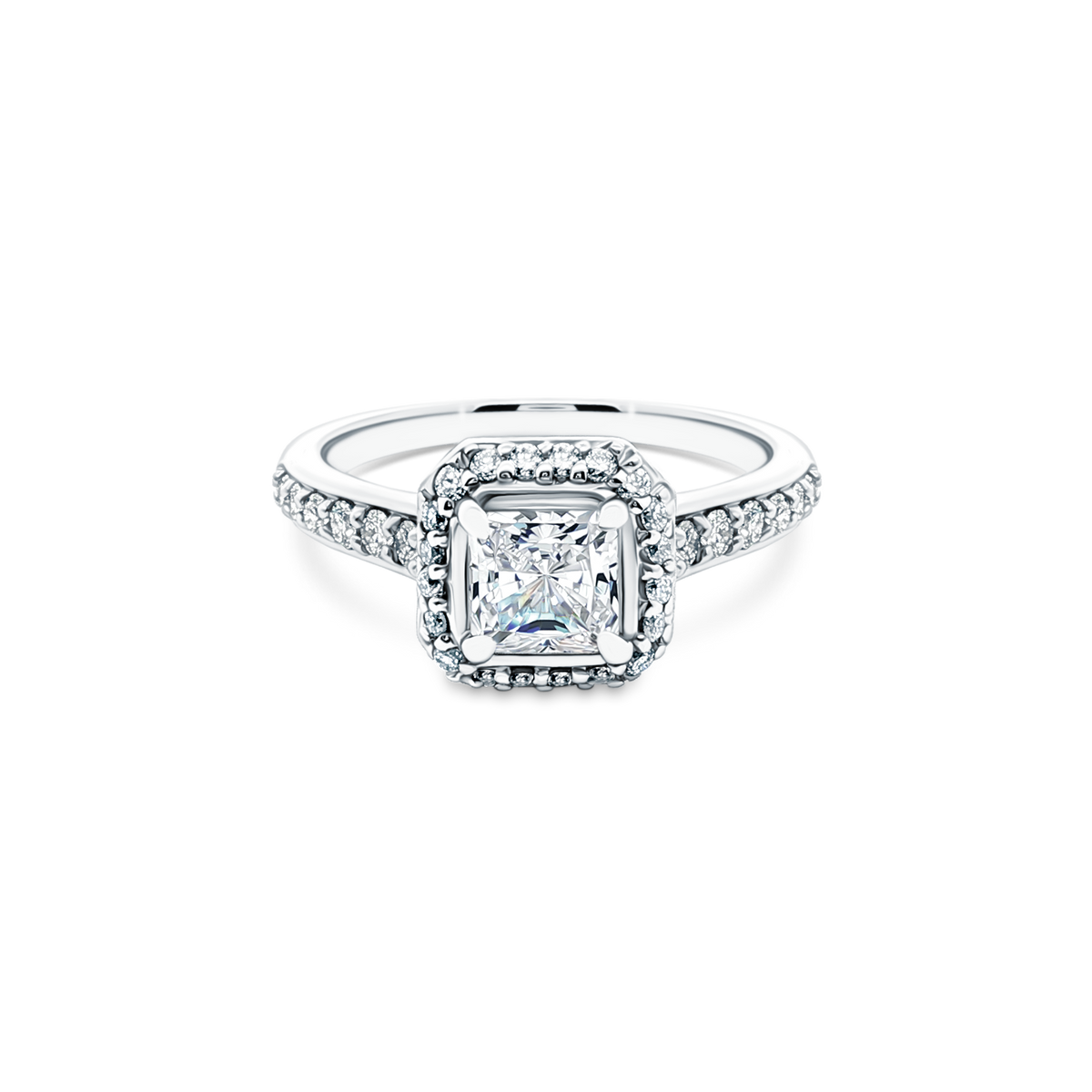 1.05ct Princes Cut Diamond Halo Engagement Ring — photo 1 of 3