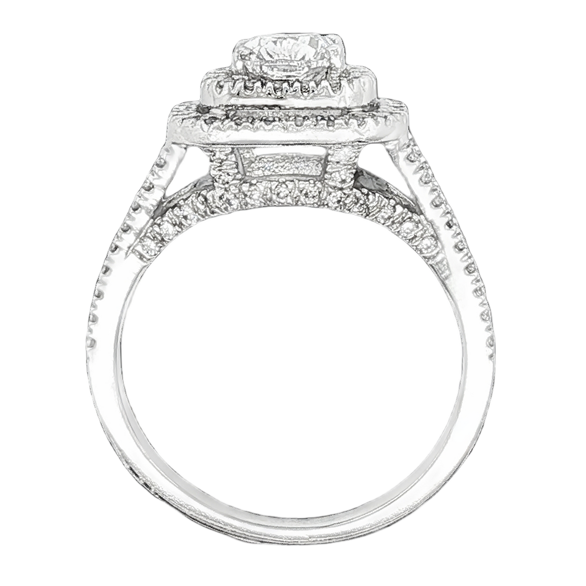 1.65ct Cushion Double Halo Diamond Engagement Ring — photo 3 of 3