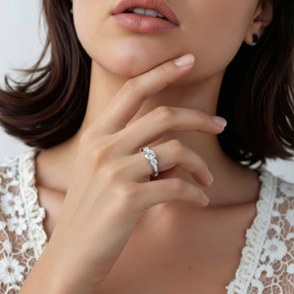 .71ct Three Stone Round Brilliant Cut Diamond Engagement Ring — photo 2 of 3
