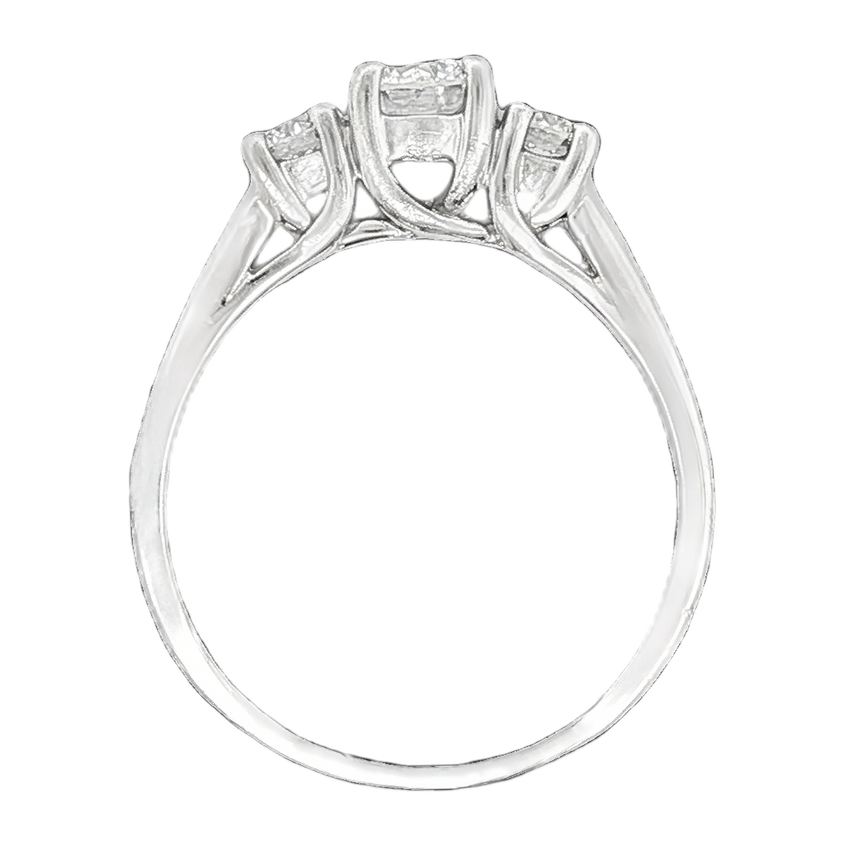 .71ct Three Stone Round Brilliant Cut Diamond Engagement Ring — photo 3 of 3