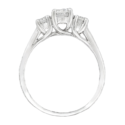 .71ct Three Stone Round Brilliant Cut Diamond Engagement Ring — photo 3 of 3