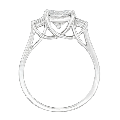 1.40ct Three Stone Princess Cut Diamond Engagement Ring — photo 3 of 3