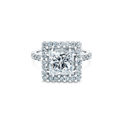 2.54ct Princess Halo Diamond Engagement Ring — photo 1 of 3
