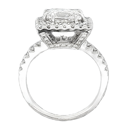 2.54ct Princess Halo Diamond Engagement Ring — photo 3 of 3