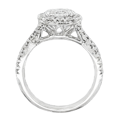 2.54ct Cushion Halo Diamond Twisted Shank Engagement Ring — photo 3 of 3